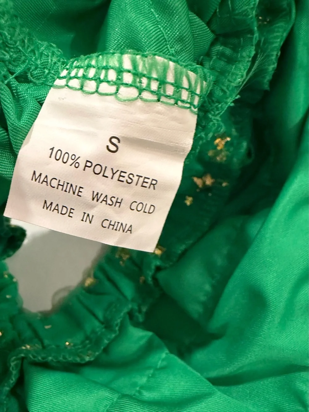 NWT Pet Apparel Size Small Emerald Green Star Tulle Dog Dress with Gold Accents